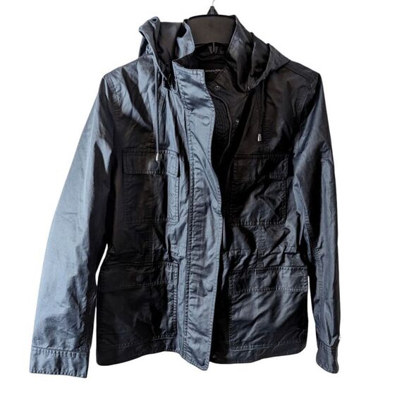 NWOT BANANA REPUBLIC Removable Hooded Waxed Cotton Jacket Size Small - Picture 2 of 3